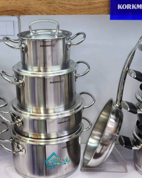 سرویس قابلمه استیل کرکماز 9 پارچه A1150