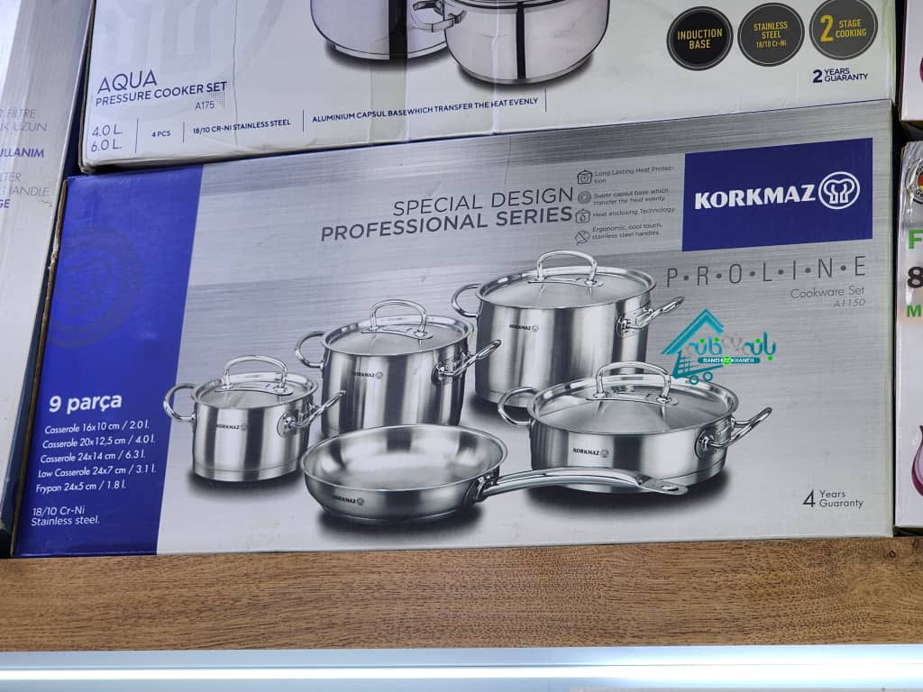 سرویس قابلمه استیل کرکماز 9 پارچه A1150