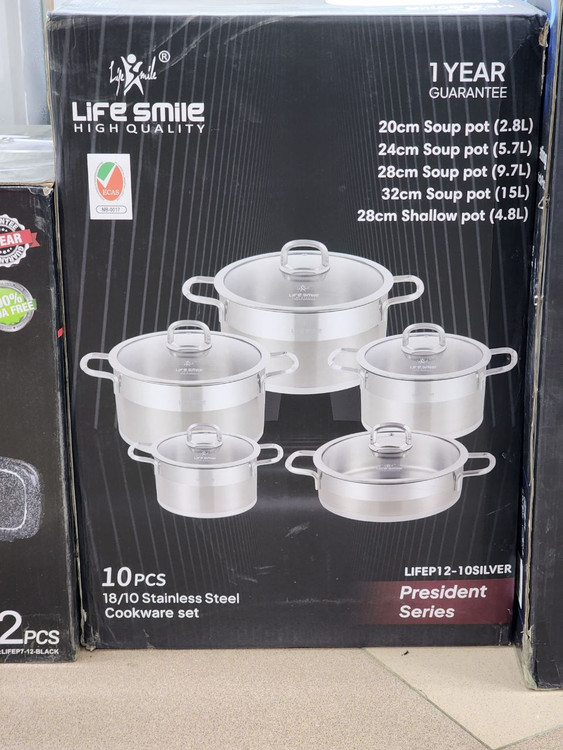 سرویس قابلمه 10 پارچه استیل لایف اسمیل LIFEP12-10SILVER