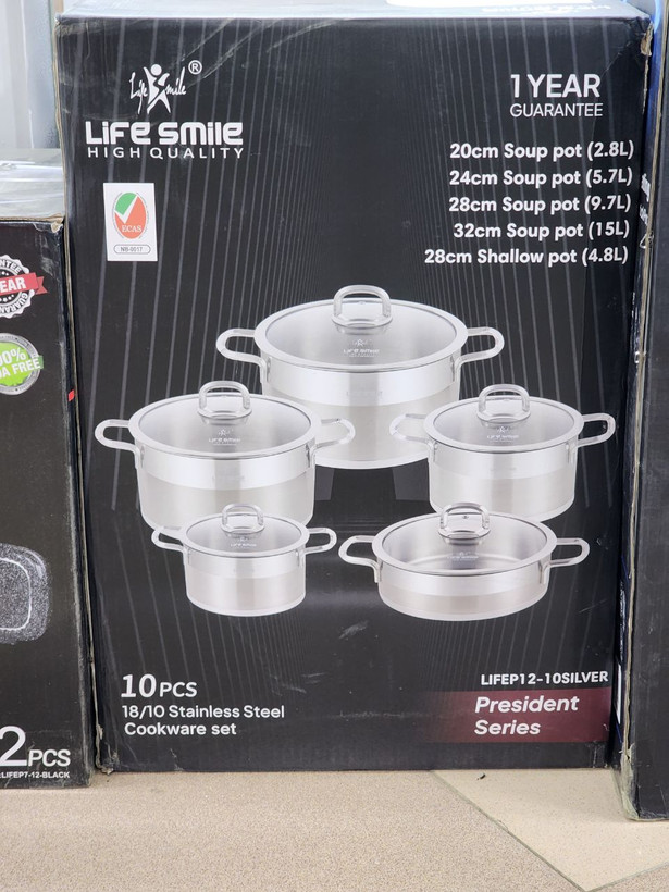 سرویس قابلمه 10 پارچه استیل لایف اسمیل LIFEP12-10SILVER